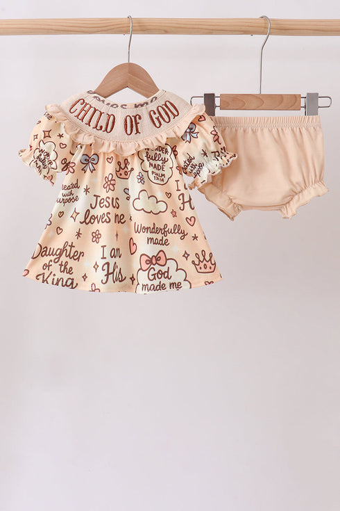 Child of God Smocked Bloomer Set