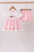 Pink Pencil ABC embroidery gingham bloomer set