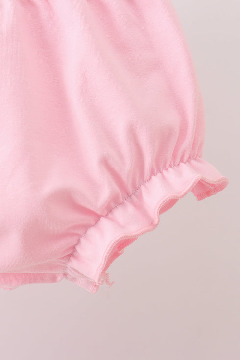 Pink Pencil ABC embroidery gingham bloomer set