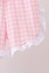 Pink Pencil ABC embroidery gingham ruffle shorts set