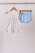 Blue Floral Print Ruffle Bloomer Set
