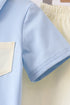Blue Colorblock Pocket Shorts Set