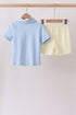 Blue Colorblock Pocket Shorts Set