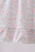 Blue Floral Print Ruffle Shorts Set
