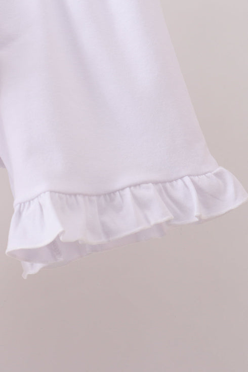 Khaki Puppy Smocked Ruffle Shorts Set