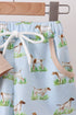 Khaki Puppy Embroidered Shorts Set