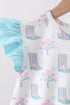 Blue Boots Ruffle Shorts Set