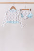 Blue Boots Ruffle Rashguard Set