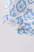 Blue Shells Embroidered Ruffle Bubble