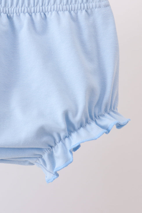 Blue Shells Embroidered Bloomer Set