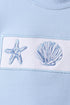 Blue Shells Embroidered Shorts Set