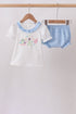 Blue Carousel Embroidered Bloomer Set
