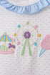 Blue Carousel Embroidered Bloomer Set