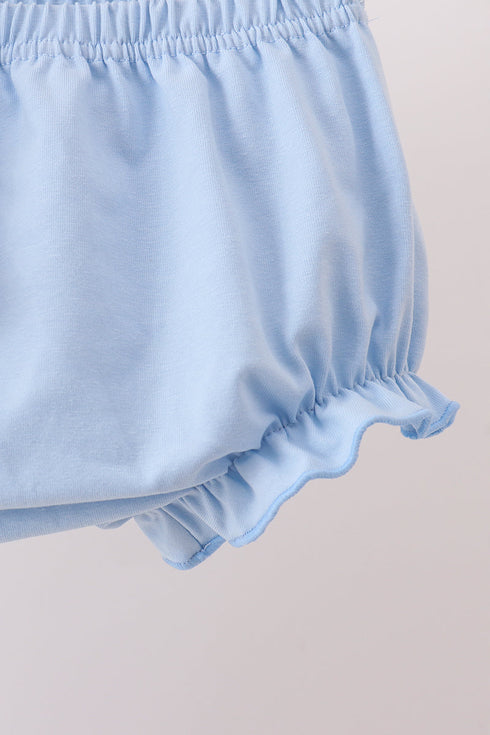 Blue Carousel Embroidered Bloomer Set