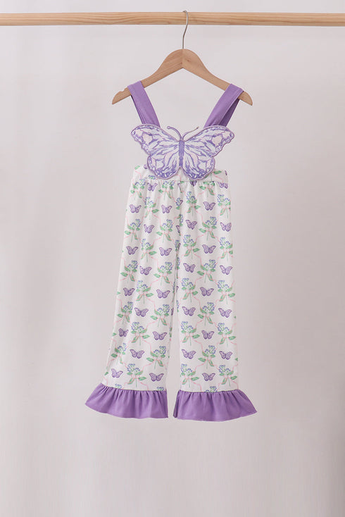 Purple Butterfly Applique Jumpsuit