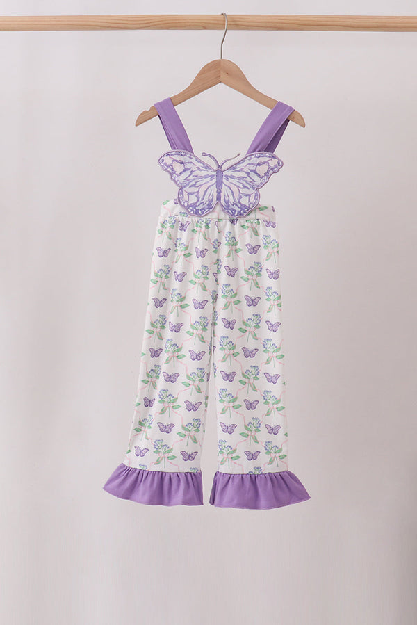 Purple Butterfly Applique Jumpsuit