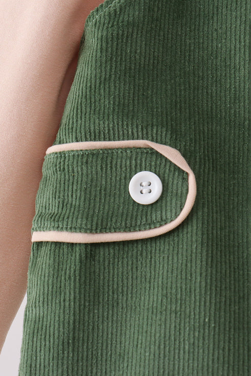 Green Corduroy Jon Jon Set