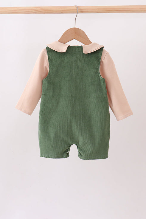 Green Corduroy Jon Jon Set