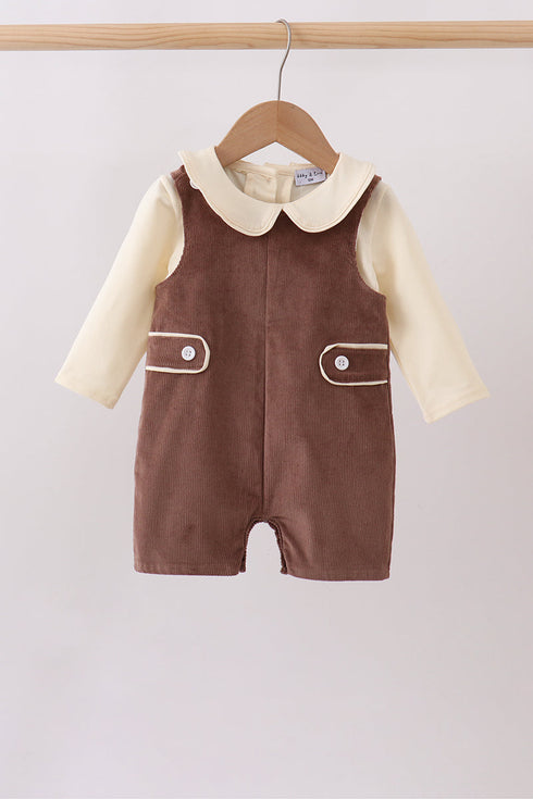 Brown Corduroy Jon Jon Set