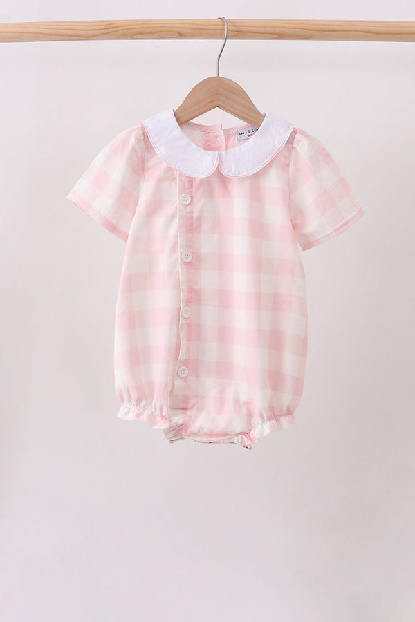 Pink gingham button bubble