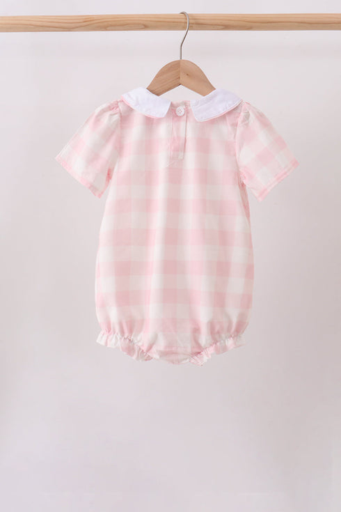 Pink gingham button bubble