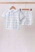 Blue Gingham Shorts Set
