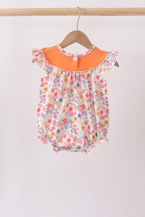 Coral Jesus Loves me Embroidered Floral Bubble