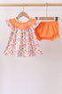 Coral Jesus Loves me Embroidered Floral Bloomer Set