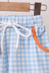 Coral Jesus Loves me Smocked Gingham Shorts Set