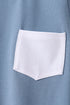 Blue Pocket Grid Shorts Set