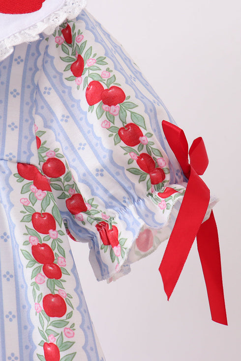 Red Apple Embroidered Bloomer Set