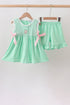 Green Butterfly Smocked Ruffle Shorts Set