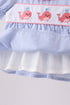 Blue Whale Embroidered Seersucker Bloomer Set