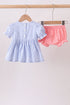Blue Whale Embroidered Seersucker Bloomer Set
