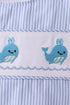 Blue Whale Embroidered Seersucker Jon Jon