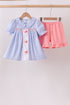 Blue Whale Smocked Seersucker Shorts Set