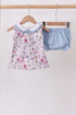 Purple Garden Ruffle Bloomer Set