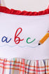 Red ABC Embroidered Plaid Set