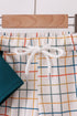 Teal Puppy Applique Plaid Set