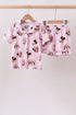 Pink character bamboo pocket pajama set