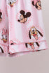 Pink character bamboo pocket pajama set