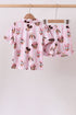 Pink character bamboo pocket pajama set