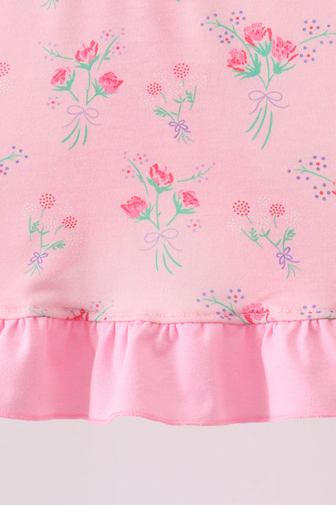 Pink Floral Ruffle Bloomer Set