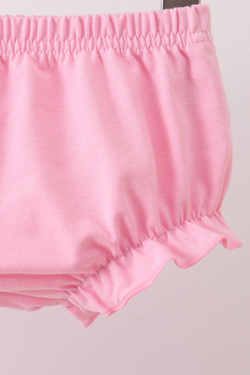 Pink Floral Ruffle Bloomer Set