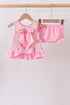 Pink Floral Ruffle Bloomer Set