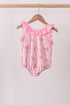 Pink Floral Ruffle One-Piece Swimsuit