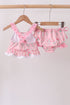 Pink Floral Ruffle 2pc Swimsuit