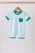 Green grid pocket romper