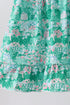 Green house floral Ruffle Shorts Set
