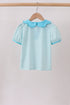 Blue Stripe School Bus Embroidered Top
